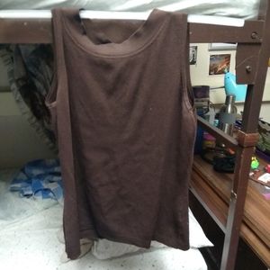 Brown knit tank top